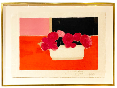 A Bernard Cathelin Lithograph "Hortensias et poivrons"