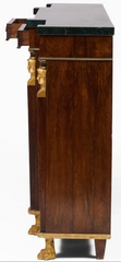 Regency Brass-Inlaid Rosewood Breakfront Credenza With Marble Top