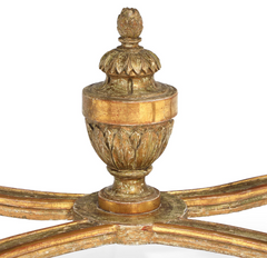 Late Gustavian Giltwood  Oland Stone Top Demilune Table