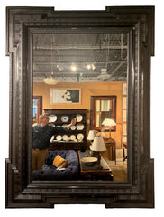 Monumental Dutch Ebonized Ripple Carved Frame