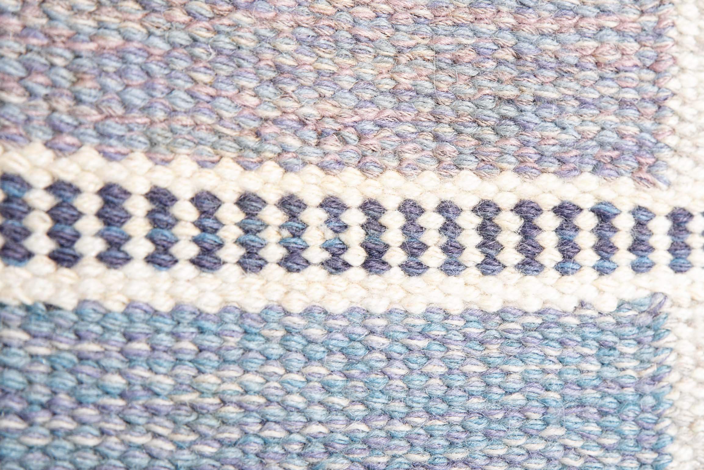 Ingegerd Silow Handwoven Wool Carpet in Rölakan Flatweave Technique