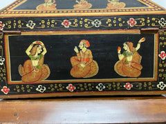 Anglo Indian Decorative Box with Painted Figures of Dancers