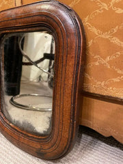 17th Century English Walnut Mirror with Original Glass, Small Scale