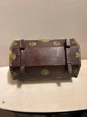 19th Century Chinese Rosewood Octagonal Box with Brass Mounts