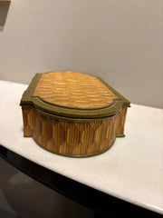 Anglo Indian Diamond Pattern Straw Work Box