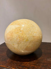 Set of Three Lacquered Tessellated Egg Shell Spheres, Mid 20th Century