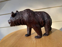 19th Century Swiss Black Forest Carved and Stained Walnut Bear