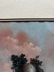 Pair 18th or 19th Century Italian Grand Tour Gouaches of Vesuvius, Bay of Naples