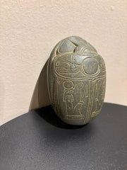 Grand Tour Egyptian Scarab of Carved Steatite with Hieroglyphics