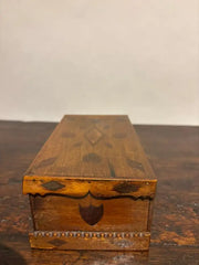 19th Century Folk Art Box with Inlaid Hearts