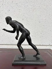 Grand Tour Bronze of a Nude Wrestler after the Roman Original from Herculaneum