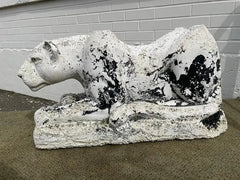 Mid-20th Century Crouching Plaster Panther