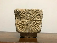 Cypriot Byzantine Limestone Mortar with Craved Abstract Decoration