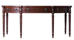 Regency Mahogany Bow-Front Sideboard with Ebony-Inlaid Greek-Key Decoration