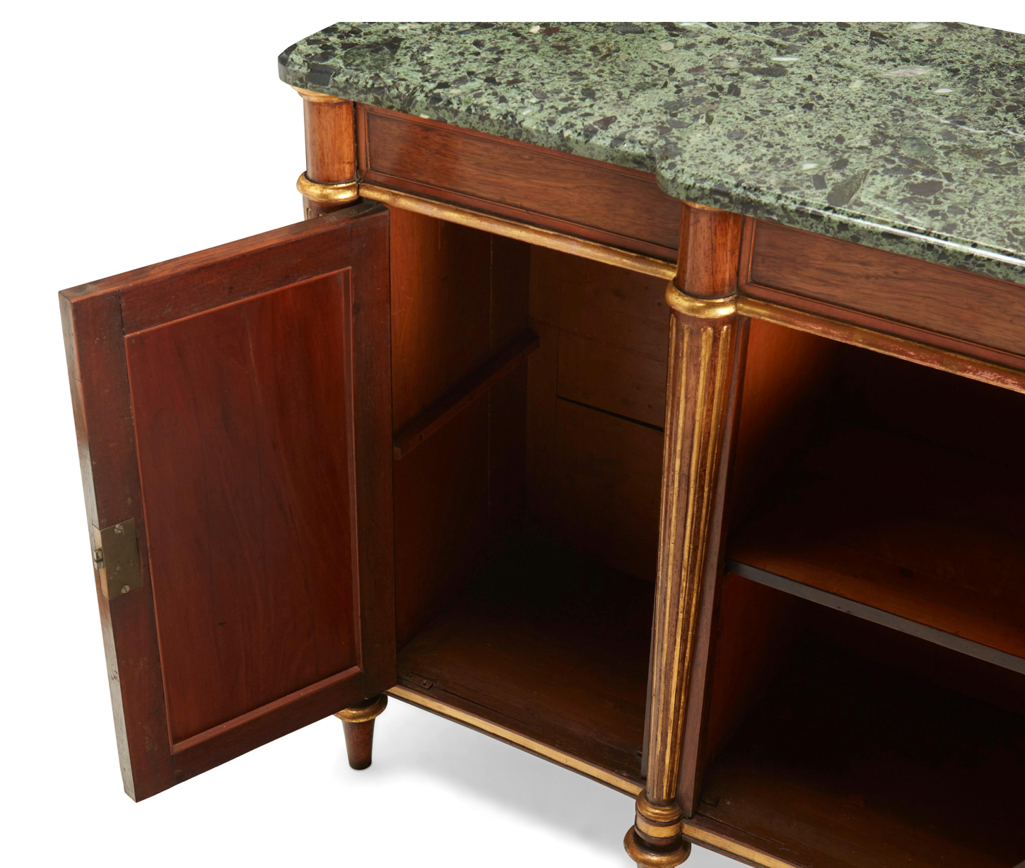Regency Parcel-Gilt Rosewood and Satinwood Cabinet, in the Manner of Henry Holland