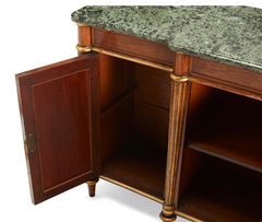 Regency Parcel-Gilt Rosewood and Satinwood Cabinet, in the Manner of Henry Holland