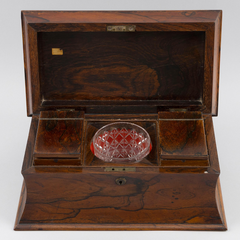 19th Century English Rosewood Veneer Tea Caddy