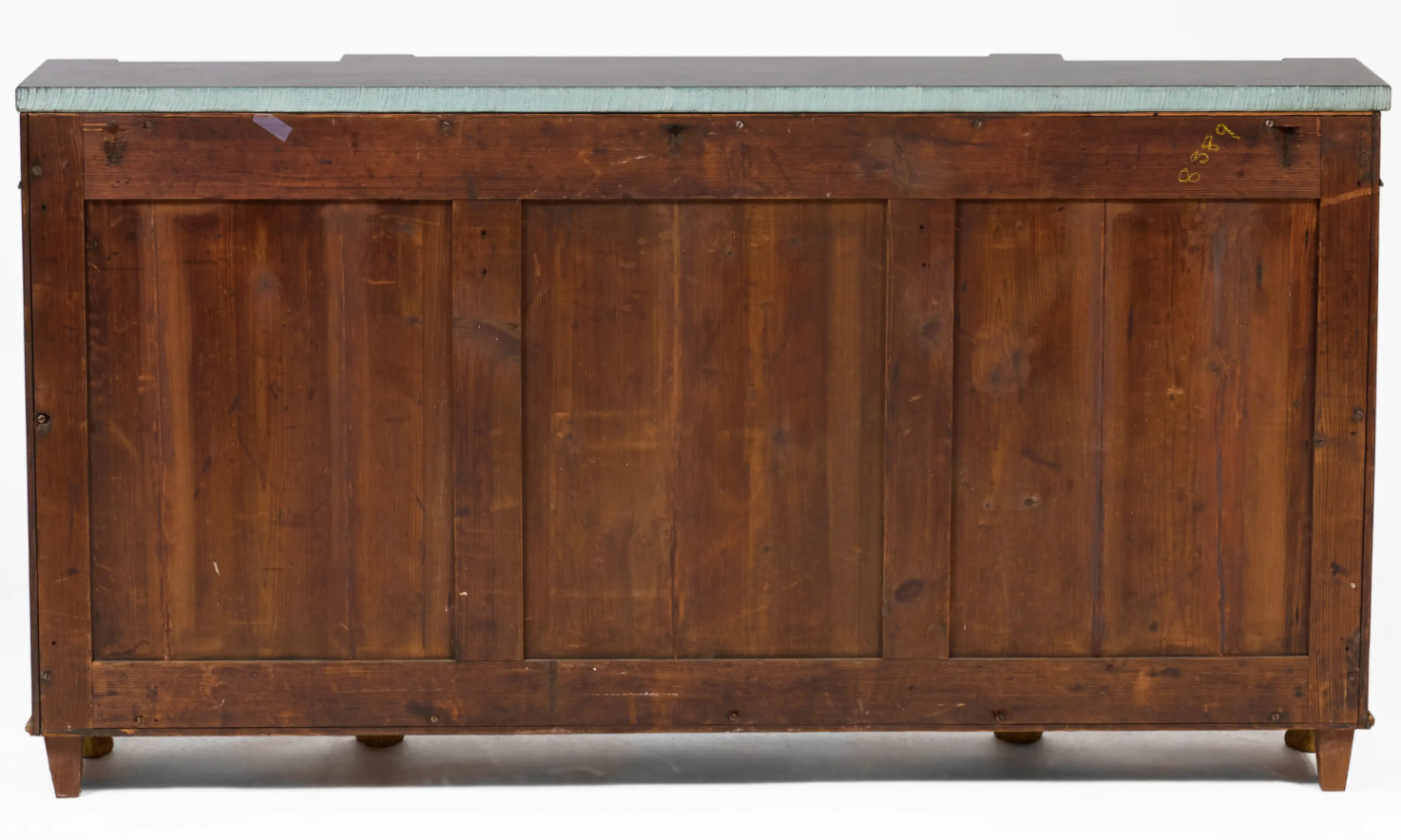 Regency Brass-Inlaid Rosewood Breakfront Credenza With Marble Top