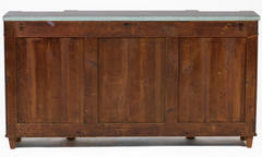 Regency Brass-Inlaid Rosewood Breakfront Credenza With Marble Top