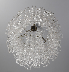 Angelo Mangiarotti Giogali ceiling lamp for Vetreria Vistosi - chromed metal and glass