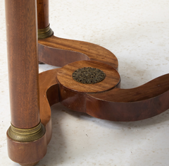 Empire Marble Top Mahogany Table with Gilt Bronze Mounts