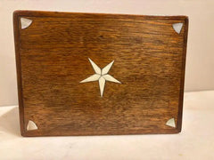 19th Century Walnut Box With Bone and Mother-of-Pearl Inlay