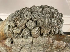 19th Century Serpentine Carving of 'The Dying Lion' After Bertel Thorvaldsen