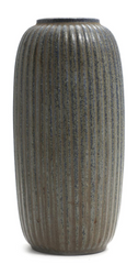 Arne Bang Stoneware Vase with Vertical Grooved Relief