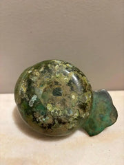 Chinese Archaistic Duck Form Dish with Incised Decoration Verdigis Patina