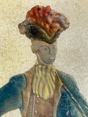 Pair of Italian Mid-Century Modern Reverse Glass Paintings of Royalty