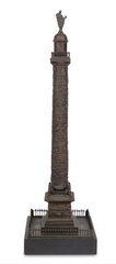 Grand Tour Bronze Model of the Vendôme Column, 19th Century, Mounted on Slate Base
