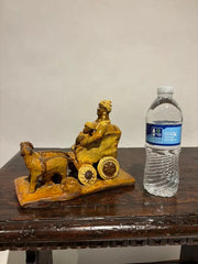 19th Century Glazed Ceramic Wagon Pulled By Two Dogs