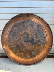 Moroccan Copper Charger With Etched Designs and Great Color