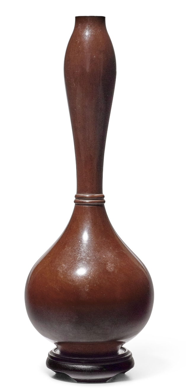 Japanese Showa Period Bronze Double-Gourd Form with Two Rings
