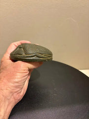 Grand Tour Egyptian Scarab of Carved Steatite with Hieroglyphics