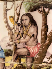 18th/19th Century Portuguese Tile Painting of Native Americans