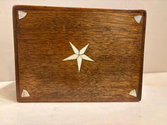 19th Century Walnut Box With Bone and Mother-of-Pearl Inlay