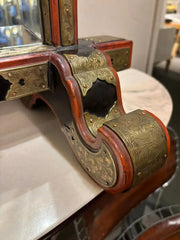 19th Century Japanese Red & Black Lacquer Table Mirror with Gilt Brass Mounts
