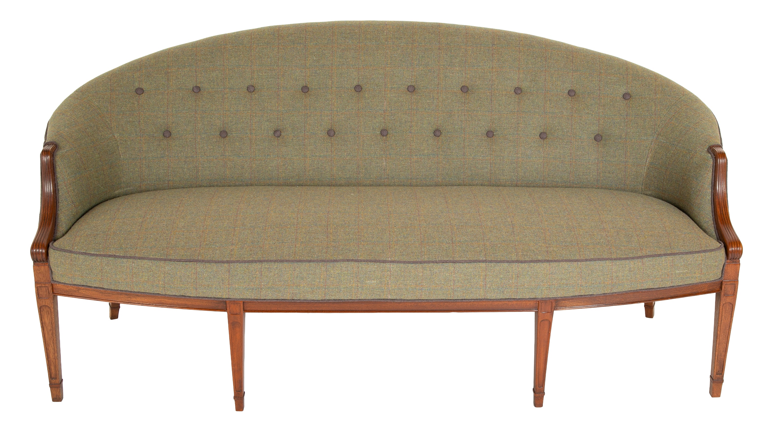 Frits Henningsen Danish Tufted Upholstery and Mahogany Sofa