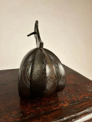 18th Century Japanese Silver Inlaid Iron Shogun Stirrup Abumi