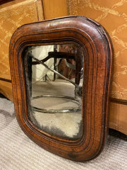 17th Century English Walnut Mirror with Original Glass, Small Scale