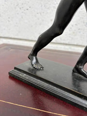 Grand Tour Bronze of a Nude Wrestler after the Roman Original from Herculaneum