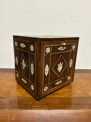 17th Century Dutch Baroque Rosewood Chest with Etched Bone Inlay