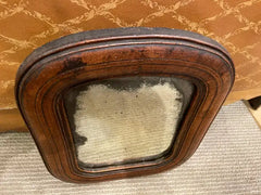 17th Century English Walnut Mirror with Original Glass, Small Scale