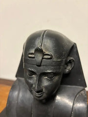 Ancient Egyptian Style Bust of a Pharaoh on Black Lacquer Base