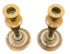 Tiffany & Co. Signed Pair of Bronze Taper Candlesticks