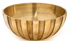 Emil Lausen Polished Bronze Bowl with Grooved Relief
