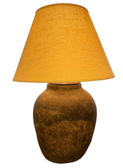 Large Terra Cotta Vase Mounted as a Table Lamp, Brown Rustic Finish