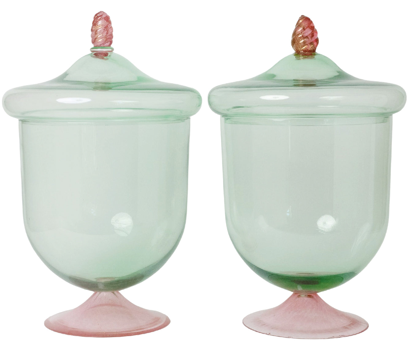 A Pair of Monumental Murano Covered Urns