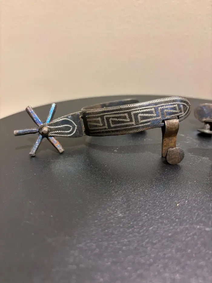 Spanish Colonial Etched Steel Spurs, Circa 1800